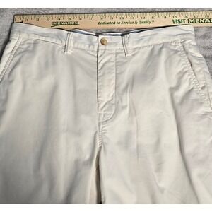 Polo Ralph Lauren  Short 33 Mens Classic Chino Shorts Pleated off White Cotton